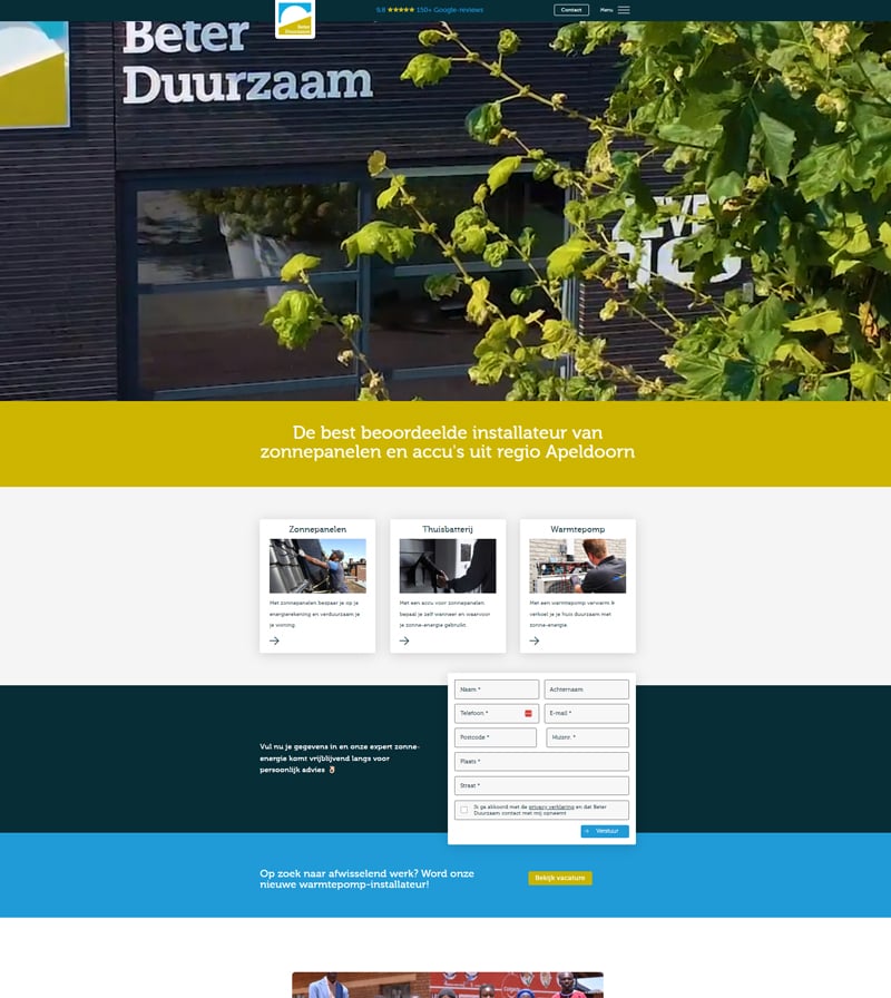 screenshot oude website